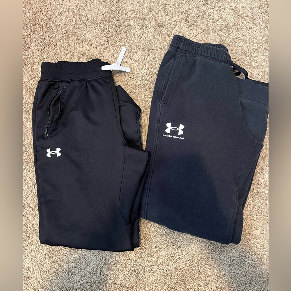 2 pairs of Boys large Under Armour pants